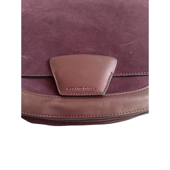 GERARD DAREL Purple Leather Suede Large Crossbody Saddle Handbag - Picture 3 of 13